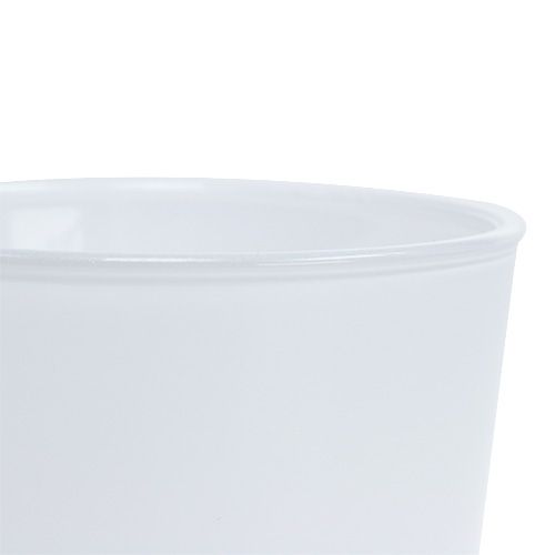 Floristik24 Vaso da fiori in vetro bianco Ø10cm H8.5cm