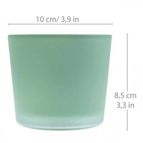 Prodotto Vaso per fiori in vetro fioriera verde vasca in vetro Ø10cm H8.5cm