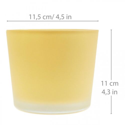 Prodotto Vaso da fiori in vetro Vaso decorativo giallo in vetro Ø11,5 cm H11 cm