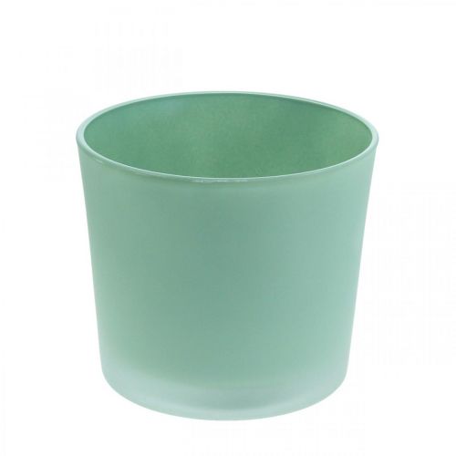 Vaso di fiori in vetro vaso di vetro verde fioriera Ø14,5 cm H12,5 cm
