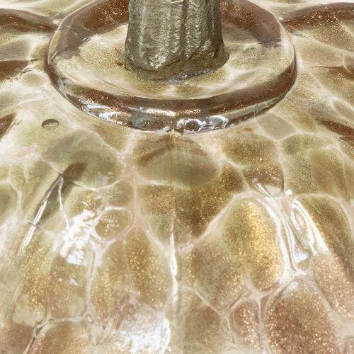 Floristik24 Decorazione da tavolo a forma di zucca in vetro, zucca autunnale in vetro e metallo H14cm, 2 pezzi