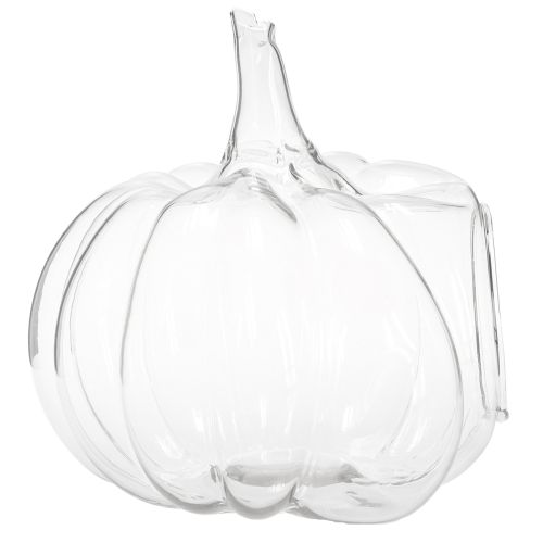 Prodotto Zucca di vetro con apertura, decorazione autunnale, zucca, trasparente, Ø21 cm, H20 cm