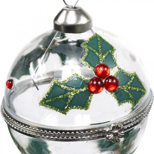 Prodotto Palline per albero di Natale in vetro da riempire agrifoglio Ø6cm 2pz