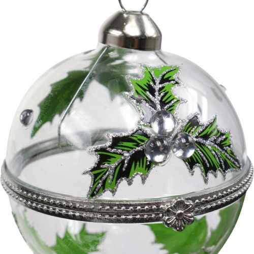 Prodotto Palline per albero di Natale in vetro da riempire agrifoglio Ø6cm 2pz
