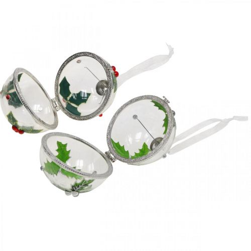 Prodotto Palline per albero di Natale in vetro da riempire agrifoglio Ø6cm 2pz
