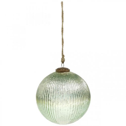 Floristik24 Palla di Natale in vetro grande da appendere verde, dorata vintage Ø20cm