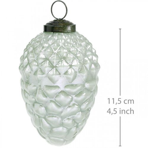 Floristik24 Coni decorativi per alberi frutta autunnale vero vetro aspetto antico Ø7cm H11.5cm 6 pezzi