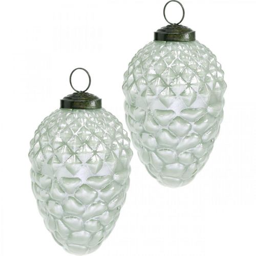 Floristik24 Coni decorativi per alberi frutta autunnale vero vetro aspetto antico Ø7cm H11.5cm 6 pezzi