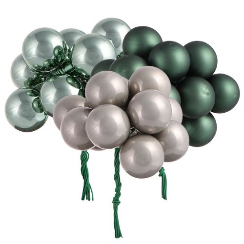 Sfere di vetro su filo verde madreperla grigio Ø25mm 140 pezzi