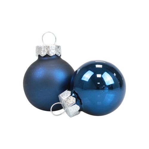 Floristik24 Mini palline di Natale in vetro palline di vetro blu Ø2,5cm 20pz