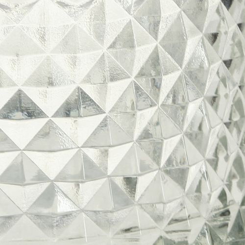Prodotto Portacandele in vetro trasparente retro diamante Ø10,5cm 2 pezzi