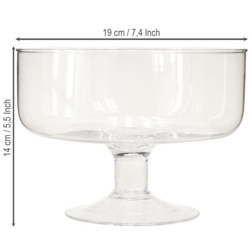 Prodotto Ciotola in vetro per candele galleggianti Ciotola con base Ø19cm H14cm