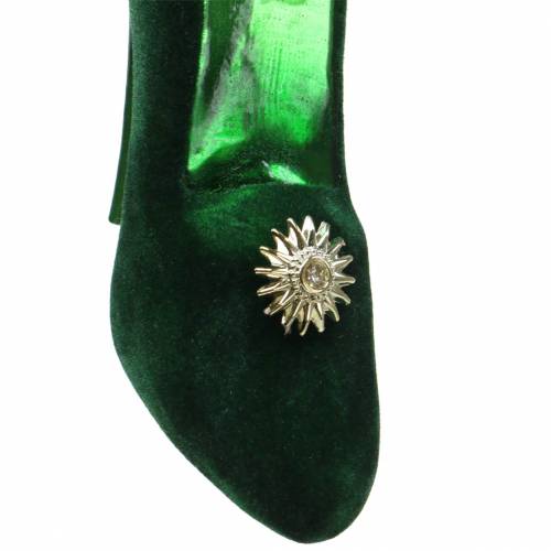 Floristik24 Scarpe in velluto di vetro verde 12 cm 2 pezzi