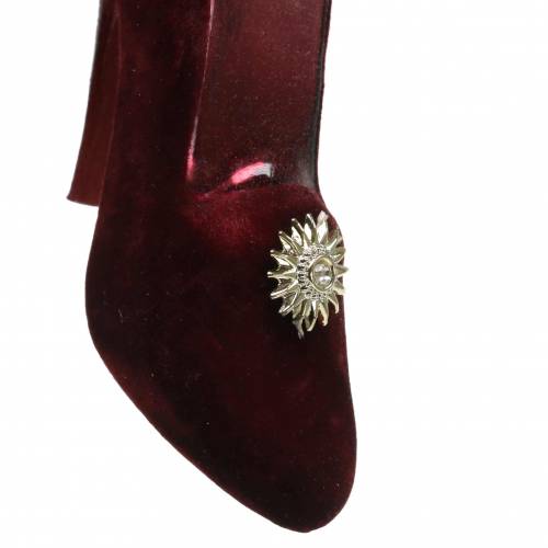 Floristik24 Scarpe in velluto di vetro Bordeaux, rosa antico 12 cm 2 pezzi