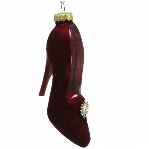 Floristik24 Scarpe in velluto di vetro Bordeaux, rosa antico 12 cm 2 pezzi
