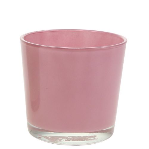 Floristik24 Vaso in vetro Ø10cm H8.5cm rosa antico