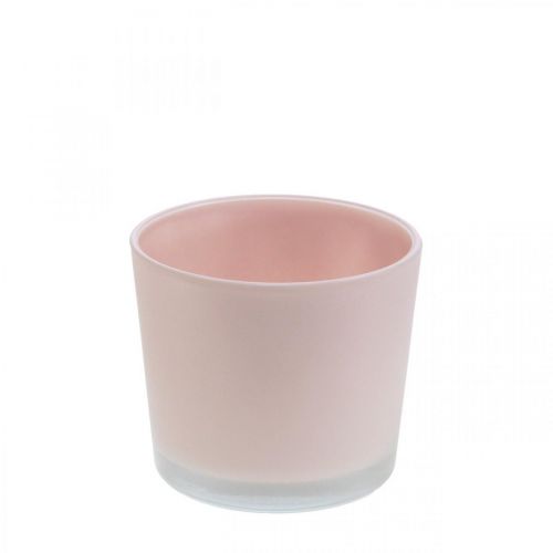 Floristik24 Fioriera fioriera in vetro rosa vasca Ø10cm H8.5cm