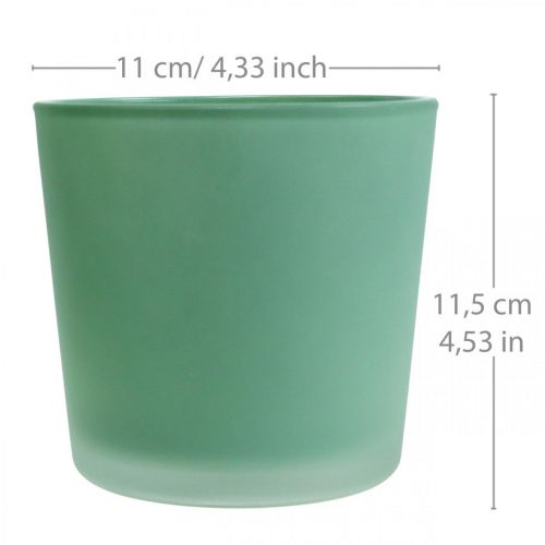 Vaso di fiori in vetro vaso di vetro verde fioriera Ø11,5 cm H11 cm