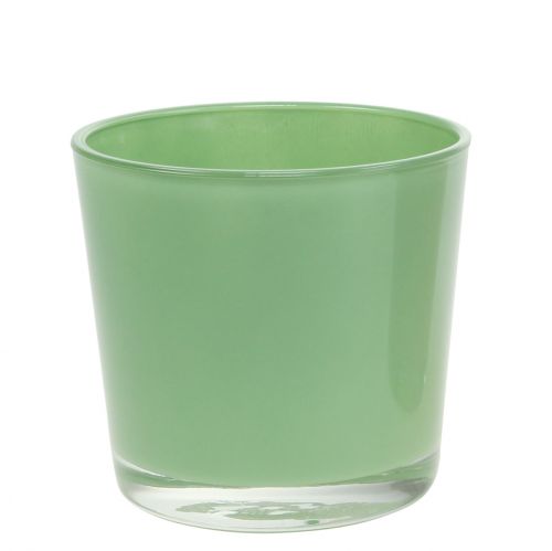 Floristik24 Vaso in vetro Ø10cm H8.5cm verde menta