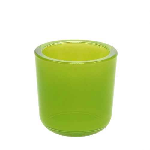 Floristik24 Vaso in vetro Ø7.8cm H8cm verde mela