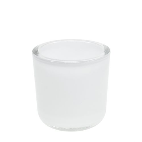 Floristik24 Vaso in vetro Ø7,8 cm H8 cm bianco