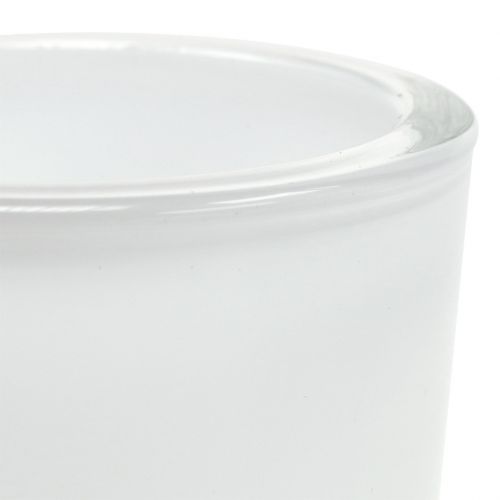 Floristik24 Vaso in vetro Ø7,8 cm H8 cm bianco