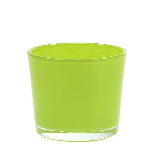 Floristik24 Fioriera in vetro verde Ø10cm H9cm