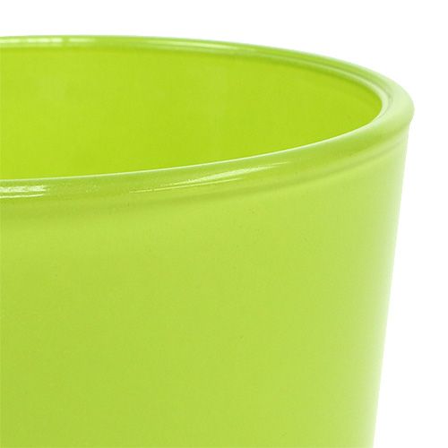 Floristik24 Fioriera in vetro verde Ø10cm H9cm
