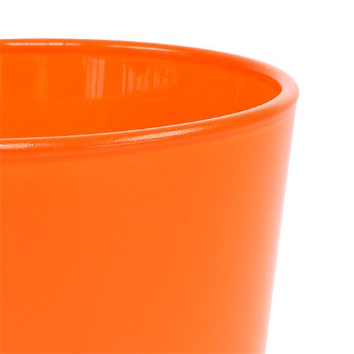 Floristik24 Fioriera in vetro arancione Ø10cm H8.5cm