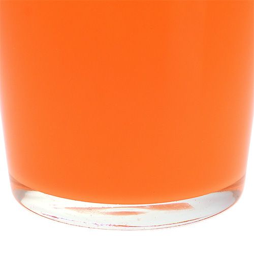 Floristik24 Fioriera in vetro arancione Ø10cm H8.5cm