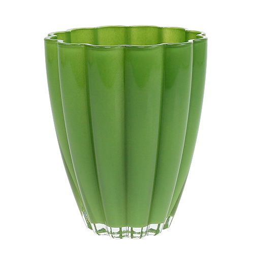 Floristik24 Vaso in vetro &quot;Bloom&quot; Verde Ø14cm H17cm