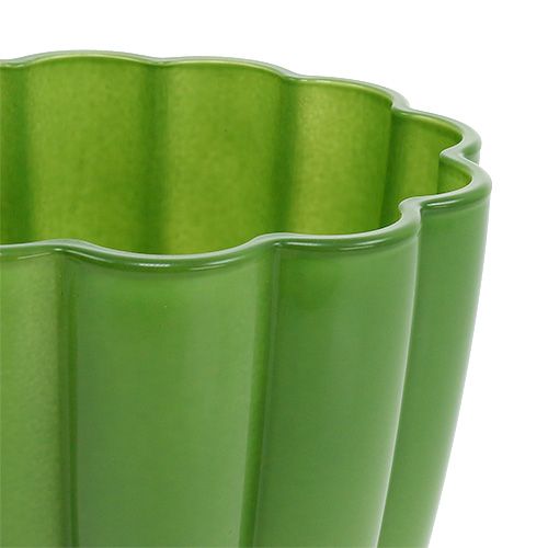 Floristik24 Vaso in vetro "Bloom" Verde Ø14cm H17cm