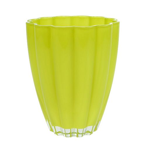 Floristik24 Vaso in vetro &quot;Bloom&quot; lime Ø14cm H17cm