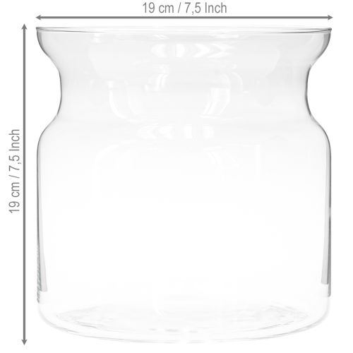 Prodotto Vaso in vetro Brenda vaso per fiori in vetro grande trasparente Ø19cm H19cm
