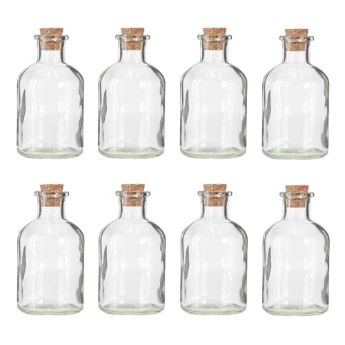 Prodotto Vaso in vetro bottiglie vaso decorativo con tappo in sughero H10,5cm 8 pz