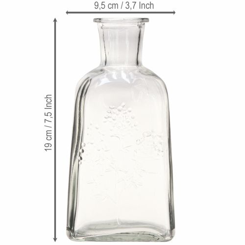 Prodotto Vaso in vetro a forma di bottiglia con motivo A19cm 2 pezzi