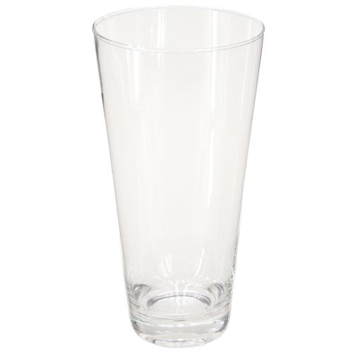 Vaso in vetro conico vaso per fiori trasparente Ø10cm H20cm