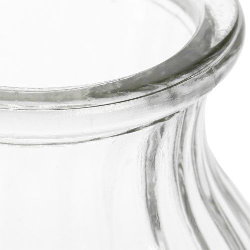Prodotto Vaso in vetro con scanalature per vasi in vetro decorativo trasparente Ø12cm H18cm 2 pezzi
