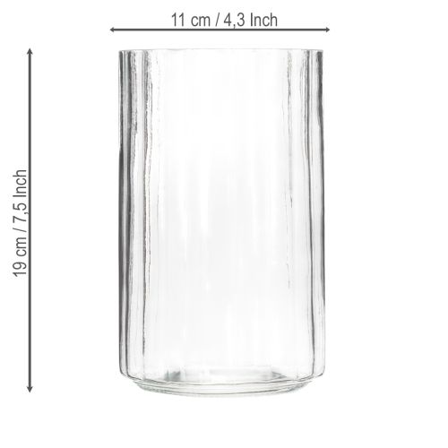 Prodotto Vaso con struttura a strisce unica, design moderno, 19 cm