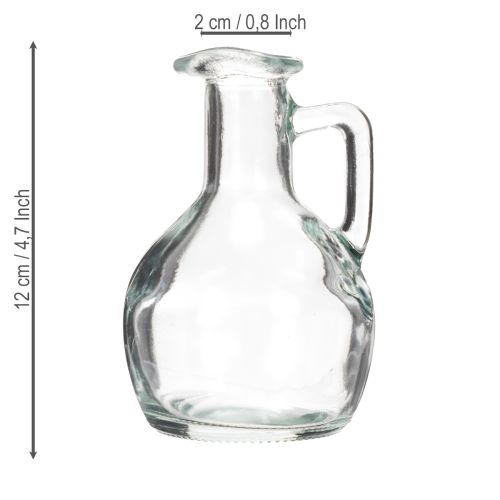 Prodotto Mini vaso/brocca per l'acqua con manico per il tavolo da pranzo di casa, decorativo e funzionale, 12 cm, 6 pezzi