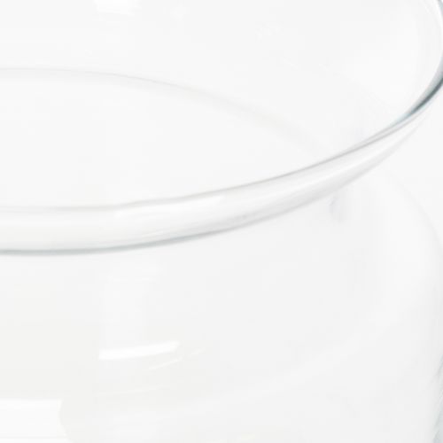 Prodotto Vaso in vetro trasparente, vaso decorativo in vetro con bordo, per portacandele o vaso per fiori, 15 cm