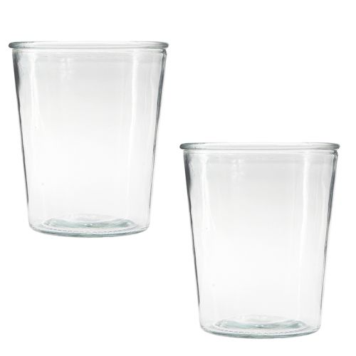Prodotto Vaso in vetro vaso conico fioriera in vetro Ø14cm H16cm 2pz