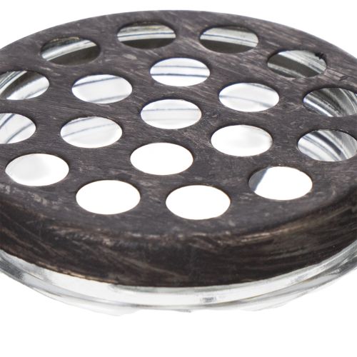 Prodotto Bottiglia di vetro in un cestino di metallo, ideale per accenti decorativi nel soggiorno, 20 cm