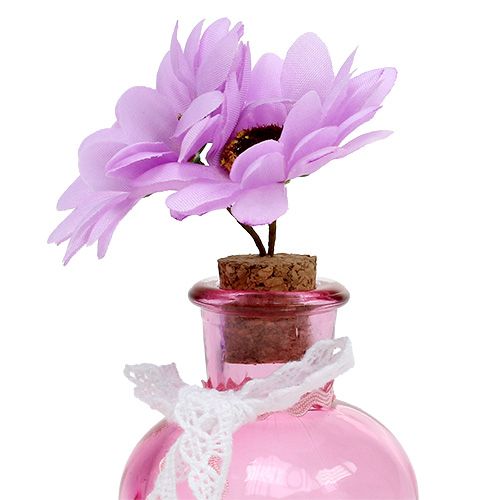 Floristik24 Vaso in vetro con mix di fiori Ø5,5cm H16cm 3 pezzi