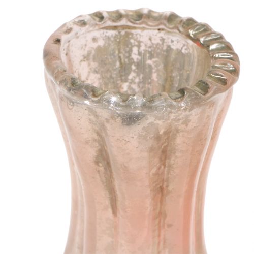 Floristik24 Vaso di vetro Farmer&#39;s Silver Pink H11cm 6 pezzi