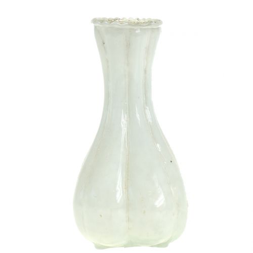 Floristik24 Vaso in vetro contadino bianco argento H11cm 6 pezzi