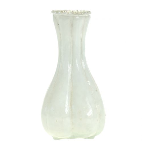 Floristik24 Vaso in vetro contadino bianco argento H11cm 6 pezzi