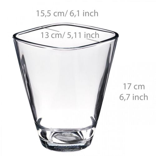 Floristik24 Fioriera orchidea in vetro trasparente H17cm L13cm