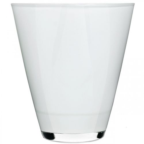Floristik24 Fioriera orchidea in vetro bianco H17cm L13cm