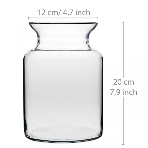 Prodotto Vaso per fiori in vetro largo trasparente Ø12cm H20cm